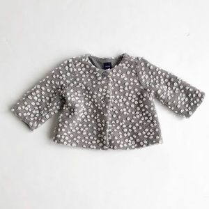Babygap gray/white popcorn jacket  EUC 3-6 months
